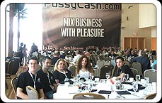 The PussyCash team chows down before a big day of 
slinging the best Affiliate Program at the Miami show